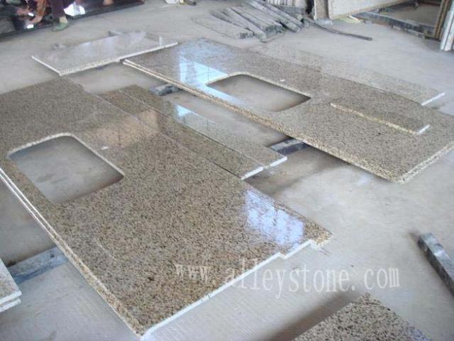 mum yellow granite countertop